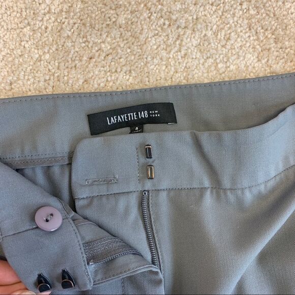 Lafayette 148 New York NWOT Gray Barrow straight Leg trousers Sz 4 - Picture 6 of 14
